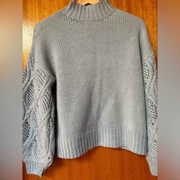 TWIK Blue Knit Sweater with Balloon Sleeves - Picture 4 of 6